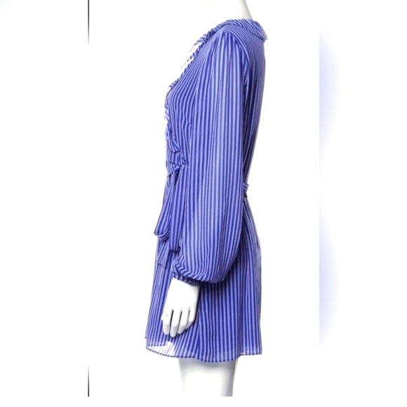 Michael Kors striped ruffle v-neck bow tie preppy nautical romper - Picture 2 of 4